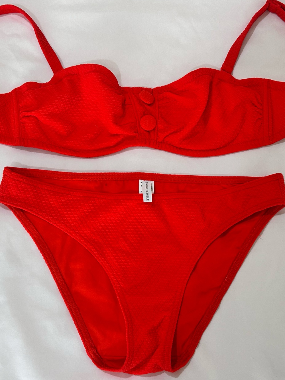 Simone Pérèle Alati Scoop Demi Bikini Top Set in Scarlet Red - Picture 12 of 16